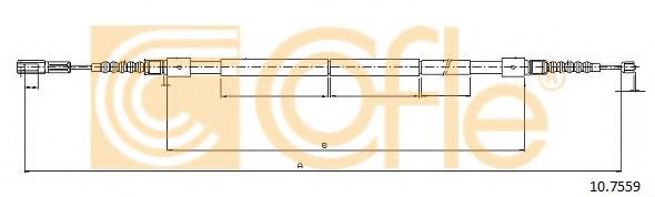 Трос, стояночная тормозная система COFLE 10.7559