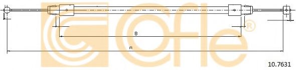 Трос, стояночная тормозная система COFLE 10.7631