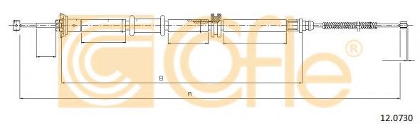 Трос, стояночная тормозная система COFLE 12.0730