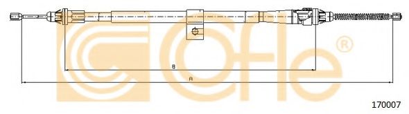 Трос, стояночная тормозная система COFLE 17.0007