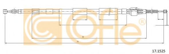 Трос, стояночная тормозная система COFLE 17.1525