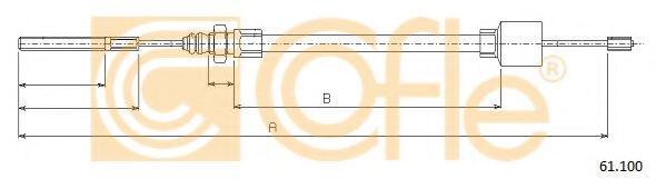 Трос, стояночная тормозная система COFLE 61100