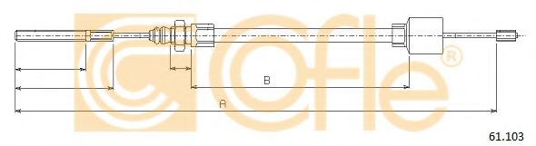 Трос, стояночная тормозная система COFLE 61103
