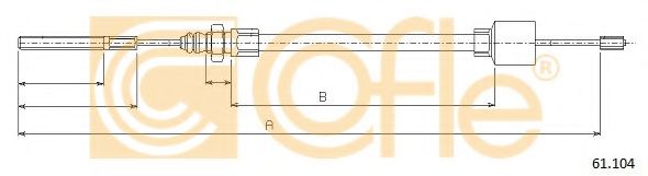 Трос, стояночная тормозная система COFLE 61104