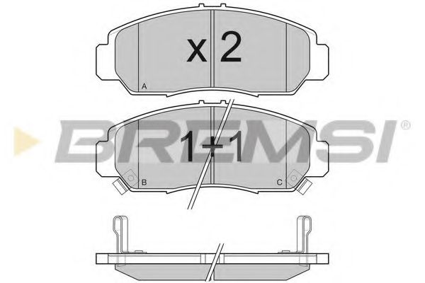 Комплект тормозных колодок, дисковый тормоз BREMSI BP3059