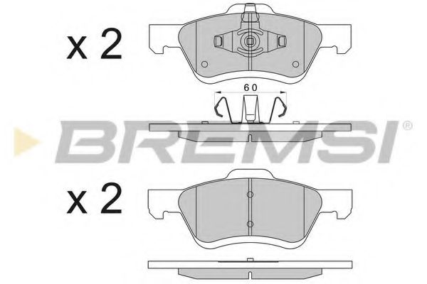 Комплект тормозных колодок, дисковый тормоз BREMSI BP3567