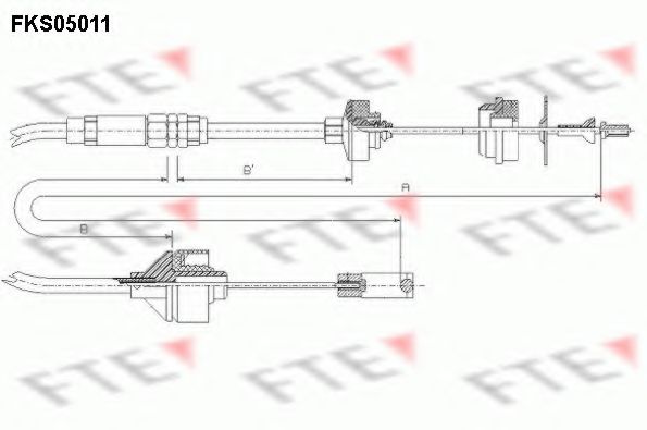 Трос, управление сцеплением FTE FKS05011