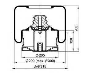 Кожух пневматической рессоры PE Automotive 084.316-11A