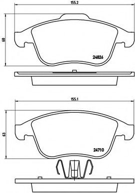 Комплект тормозных колодок, дисковый тормоз BREMBO P 68 047