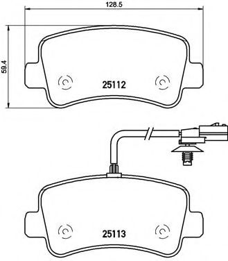 Комплект тормозных колодок, дисковый тормоз BREMBO P 68 063