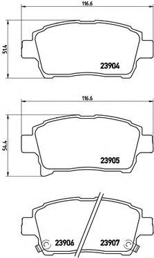 Комплект тормозных колодок, дисковый тормоз BREMBO P 83 103