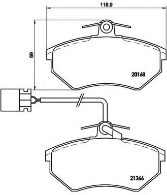 Комплект тормозных колодок, дисковый тормоз BREMBO P 85 034