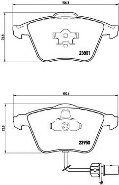 Комплект тормозных колодок, дисковый тормоз BREMBO P 85 097