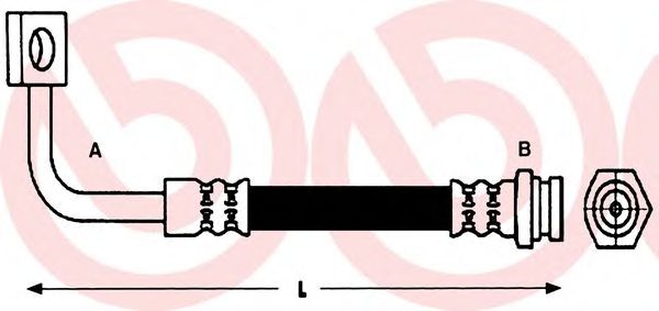 Тормозной шланг BREMBO T 30 096