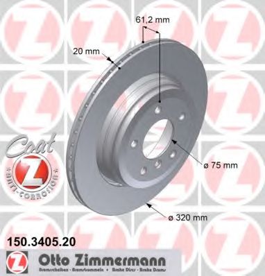 Тормозной диск ZIMMERMANN 150.3405.20