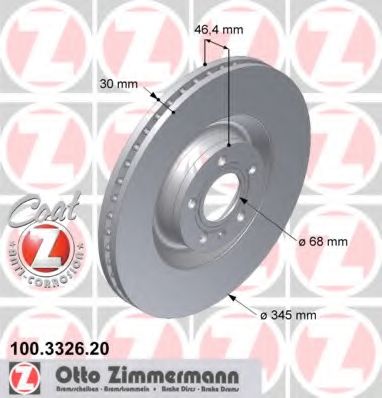 Тормозной диск ZIMMERMANN 100.3326.20