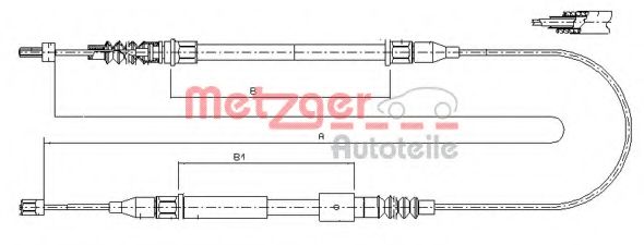 Трос, стояночная тормозная система METZGER 11.5762