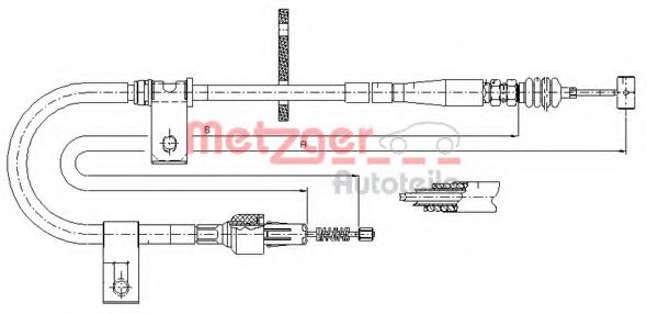 Трос, стояночная тормозная система METZGER 17.5041