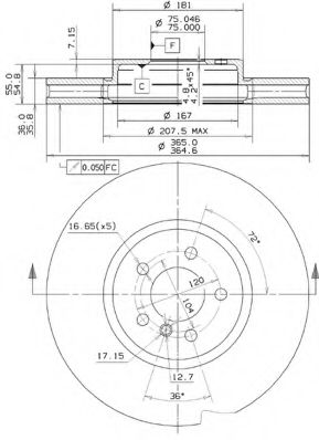 Тормозной диск METZGER 25119 V