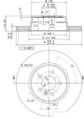 Тормозной диск METZGER 25121 V