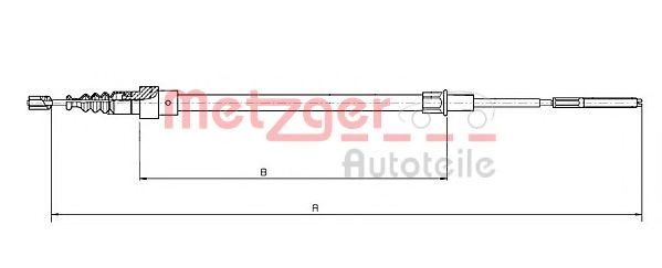 Трос, стояночная тормозная система METZGER 19.105E