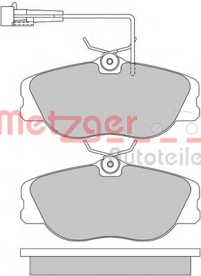 Комплект тормозных колодок, дисковый тормоз METZGER 1170602