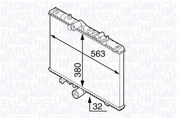 Радиатор, охлаждение двигателя MAGNETI MARELLI 350213138300