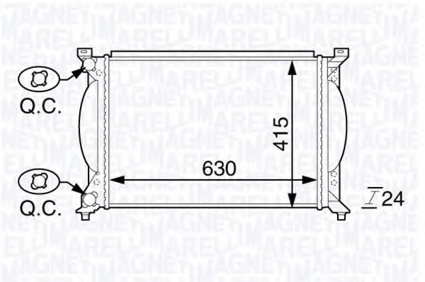 Радиатор, охлаждение двигателя MAGNETI MARELLI 350213143800