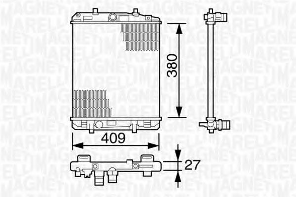 Радиатор, охлаждение двигателя MAGNETI MARELLI 350213387000