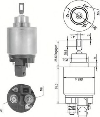 Тяговое реле, стартер MAGNETI MARELLI 940113050343