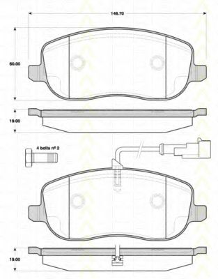 Комплект тормозных колодок, дисковый тормоз TRISCAN 8110 15045