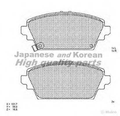 Комплект тормозных колодок, дисковый тормоз ASHUKI H026-09