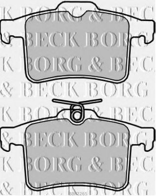 Комплект тормозных колодок, дисковый тормоз BORG & BECK BBP2265