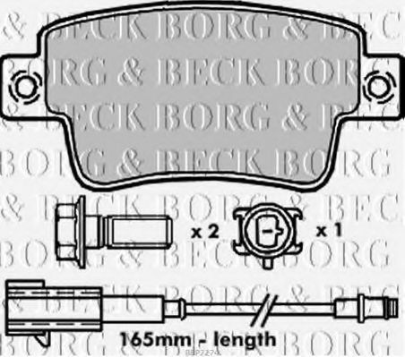 Комплект тормозных колодок, дисковый тормоз BORG & BECK BBP2274