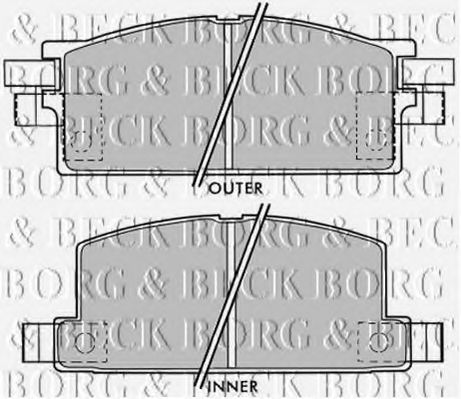 Комплект тормозных колодок, дисковый тормоз BORG & BECK BBP1020