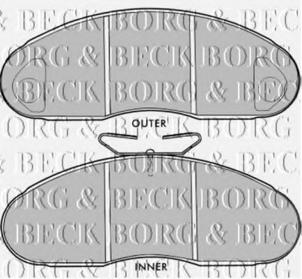 Комплект тормозных колодок, дисковый тормоз BORG & BECK BBP1513