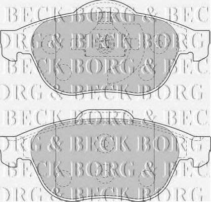 Комплект тормозных колодок, дисковый тормоз BORG & BECK BBP1764