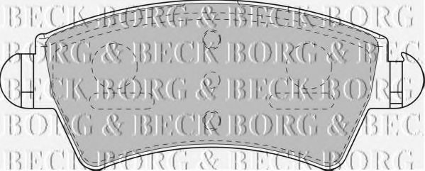 Комплект тормозных колодок, дисковый тормоз BORG & BECK BBP1805