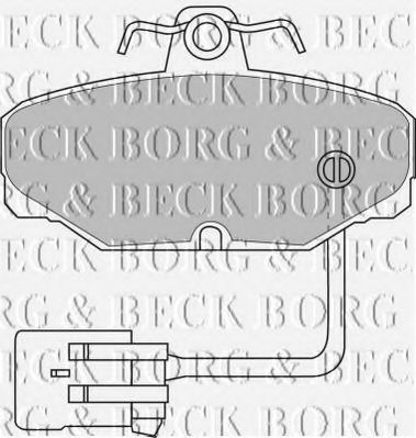 Комплект тормозных колодок, дисковый тормоз BORG & BECK BBP1433