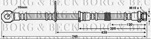 Тормозной шланг BORG & BECK BBH7645