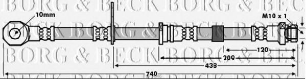 Тормозной шланг BORG & BECK BBH7646