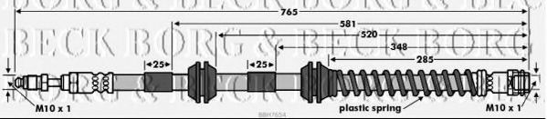 Тормозной шланг BORG & BECK BBH7654