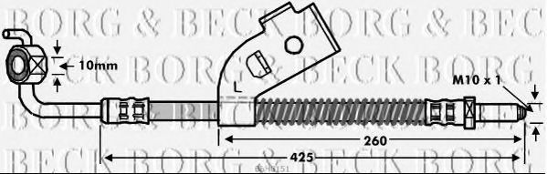 Тормозной шланг BORG & BECK BBH6151