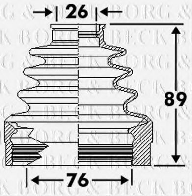 Пыльник, приводной вал BORG & BECK BCB6112