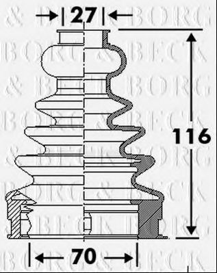 Пыльник, приводной вал BORG & BECK BCB6113