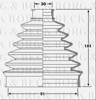 Пыльник, приводной вал BORG & BECK BCB6194
