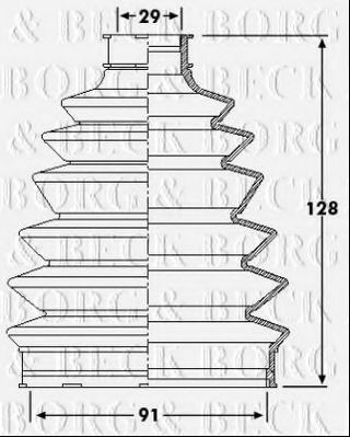 Пыльник, приводной вал BORG & BECK BCB6206