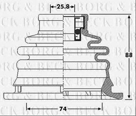 Пыльник, приводной вал BORG & BECK BCB6209