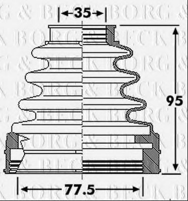 Пыльник, приводной вал BORG & BECK BCB6243