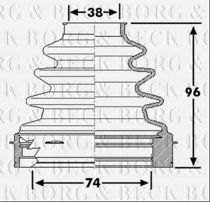 Пыльник, приводной вал BORG & BECK BCB6254